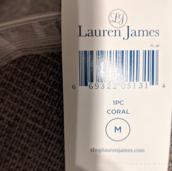 ✅️ NWT. Lauren James coral pink gingham one piece. Very Barbie style! - Picture 5 of 7